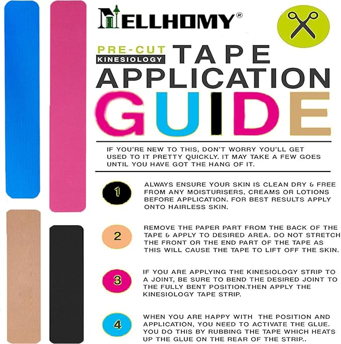 Kinesiology Tape -20 Precut Strips | Pure Cotton Athletic Tape,Waterproof Breathable Elastic Latex Free Sport Tape for Joints Support & Muscle Pain Relief,for Any Activity (Mix-4)