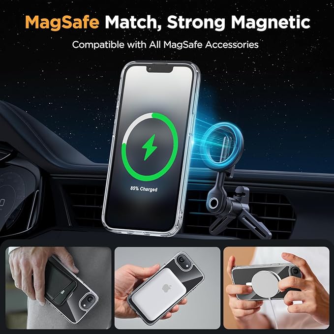 Miracase for iPhone 16e Case for MagSafe [with 2×9H+ Screen Protectors] TOP Military-Grade Protection Shockproof Scratch-Resistant with Velvet Touch for iPhone 16e Phone Case 6.1" Clear