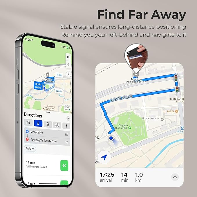 OTIC Wallet Tracker Card, Ultra-Thin 1.7MM Rechargeable Finder, Works with Apple Find My (iOS Only), Item Locator for Luggage Tags, Passports, Phone, IP67 Waterproof, (2-Pack)
