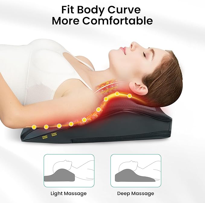 Snailax Shiatsu Back Massager for Back Pain Deep Tissue, Lower Back Neck Massager with Heat, 3D Kneading Back Massager for Chair, Massage Pillow as Gifts for Mom, Dad, Women