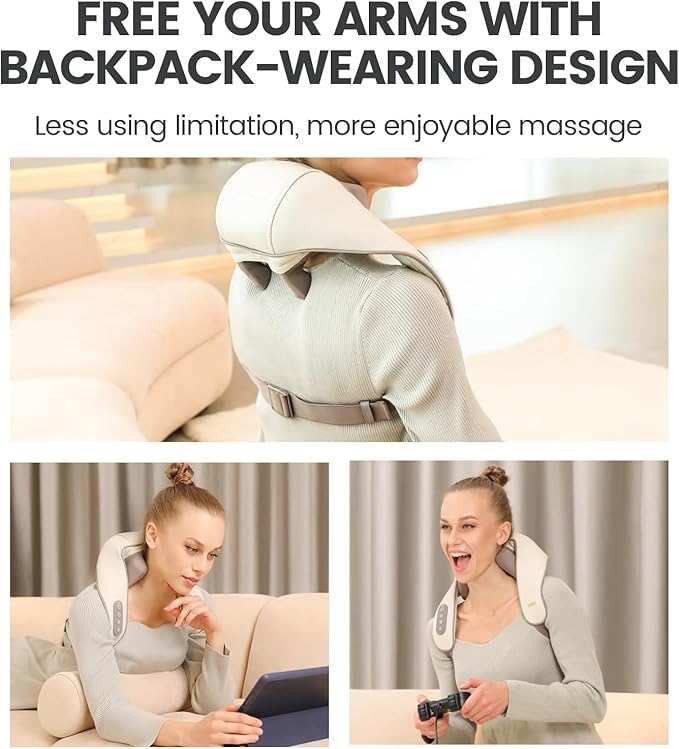 Breo N5 Mini Neck Massager with Heat, Electric Massager for Neck and Shoulder, Deep Massage at Home, Muscle Relaxation Gifts