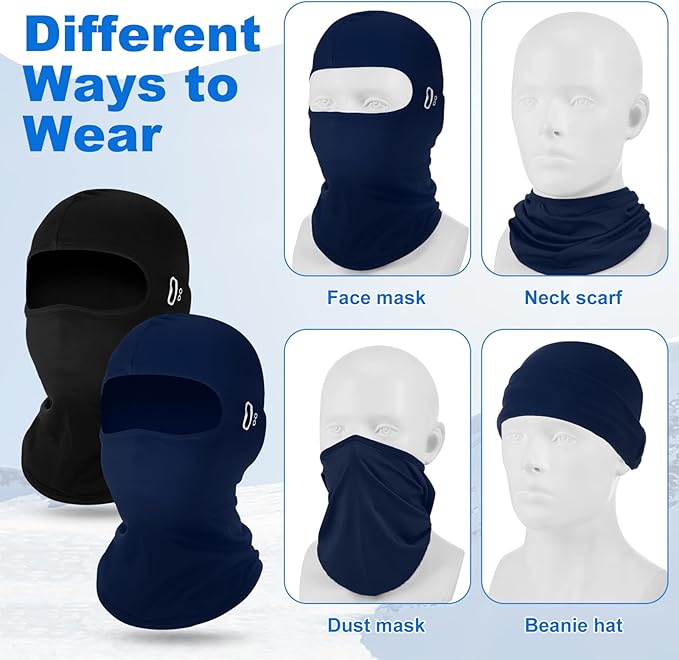 Suhine 5 Pcs Winter Balaclava Ski Mask Windproof Thermal Full Face Mask Cold Weather Balaclava with Reflective Stripe