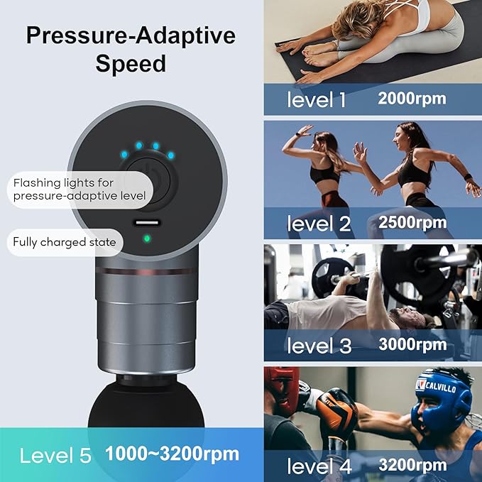 arboleaf Massage Gun Deep Tissue, Full-Metal Electric Portable Hand Held Massager Gun for Back, Body Sore Muscles, Pain Relief, Gifts, Office, Home, Athletes