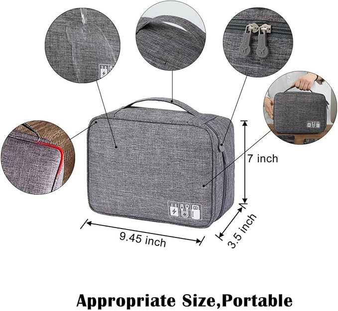 Multi Purpose Oxfords Fabric Storage Organiser Pouches for Technology Accessories Cosmetics Travel Essential Charger Cable or