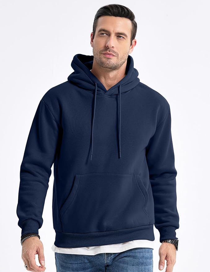 JMIERR Mens Casual Cotton Hooded Collar Drawstring Hoodies Pullover Sweatshirts Casual Long Sleeve Shirts