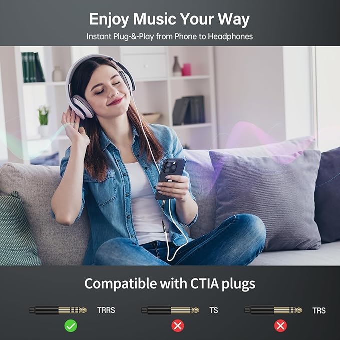 Xumee USB C to 3.5mm Headphone Jack Adapter, USB C to Aux Audio Dongle Adapter Compatible with iPhone 17/16/15 Series, Samsung Galaxy S25/S24/S23 Ultra, Pixel 9/8 (2-Pack)