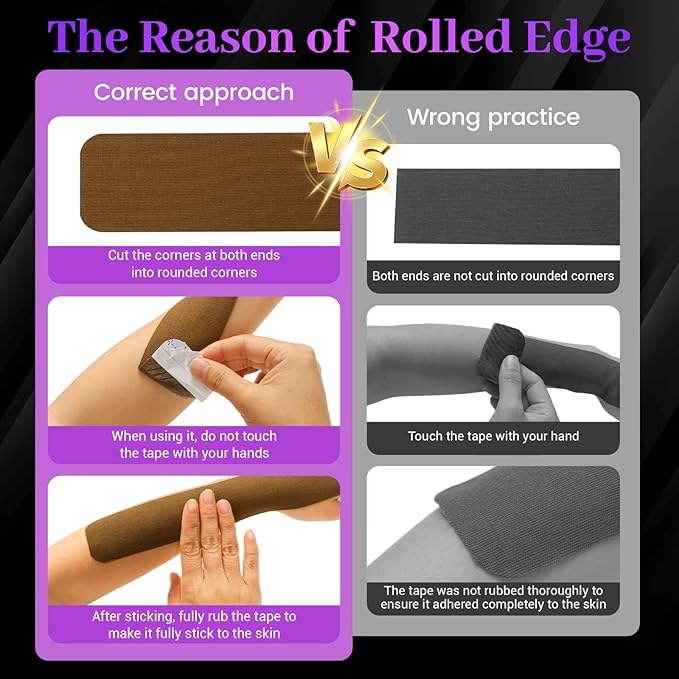 VityElk Kinesiology Tape Uncut 2In x 16.4ft - Elastic Sports Tape for Muscle & Joint Pain Relief, Waterproof Support, Athletic Recovery, Physical Therapy, Latex-Free Design (Brown 2 Roll)