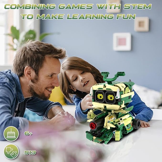 STEM Building Toys for Kids 6-14, Remote & APP Controlled 3in1 STEM Robot Building Kit for Kids with Music Spray, 513 Pcs Building Blocks Set Birthday Xmas Gift Ideas for Boys Girls