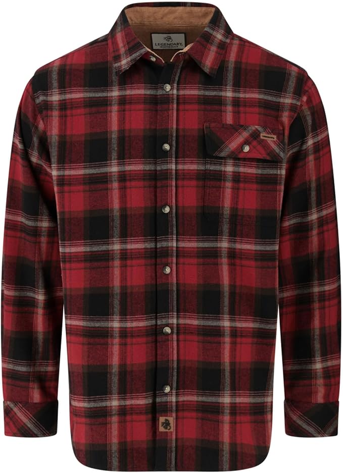 Legendary Whitetails Men's Flannel Shirt Long Sleeve Button Down 100% Cotton