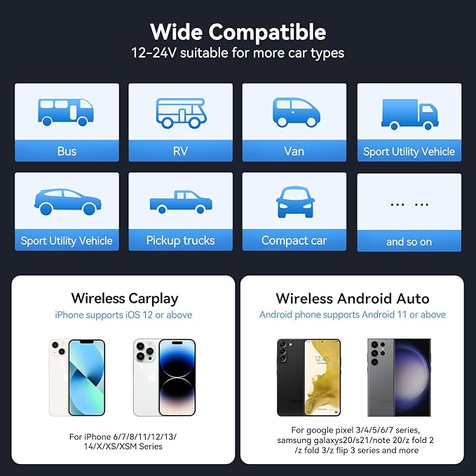 Portable Apple Carplay Screen for Car, 10.26" Wireless Car Play Touchscreen with 4K Dash Cam, 1080P Backup Camera, Carplay&Android Auto, Loop Recording, GPS Navigation, Bluetooth