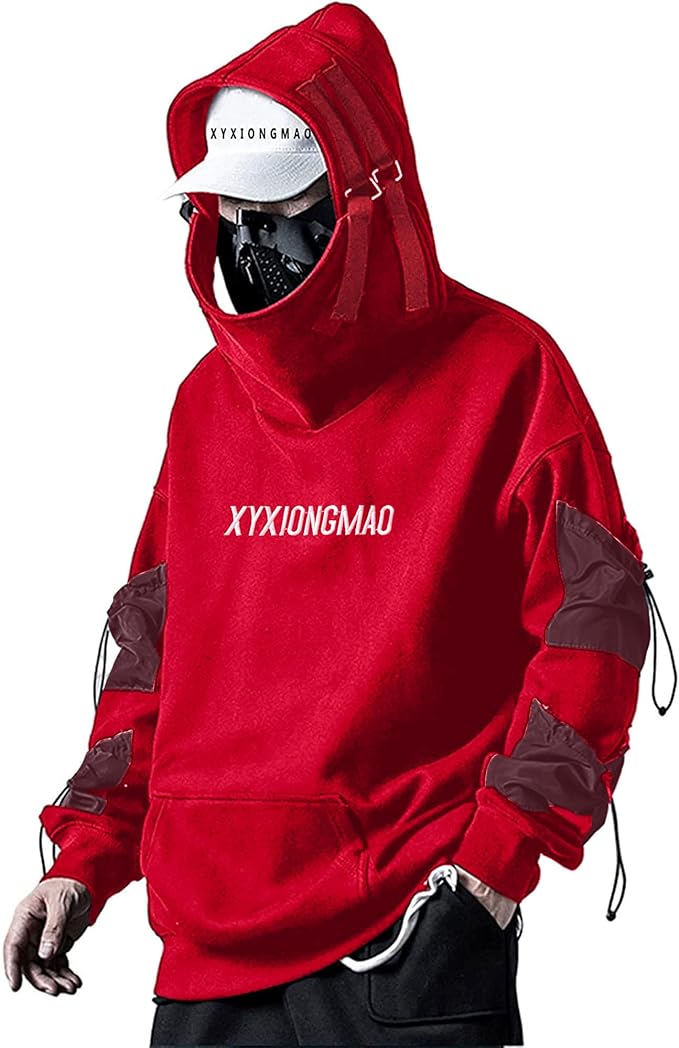 XYXIONGMAO Streetwear Techwear Hoodie Tactical Mens Black Urban Hip Hop Japanese Sweatshirt