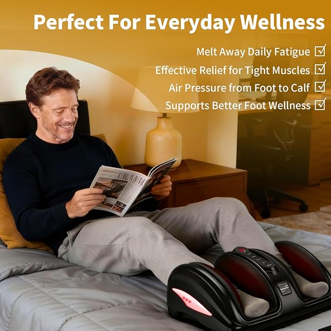 TISSCARE Foot Massager for Neuropathy: Shiatsu Feet Massager with Heat for Plantar Fasciitis, Pain Relief, Circulation, Deep Kneading Relaxation Gifts for Women Men