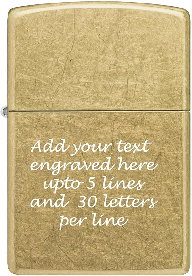 Customized Personalized ZIPPO Classic Windproof Oil Lighter Engraving (Classic Street Brass)