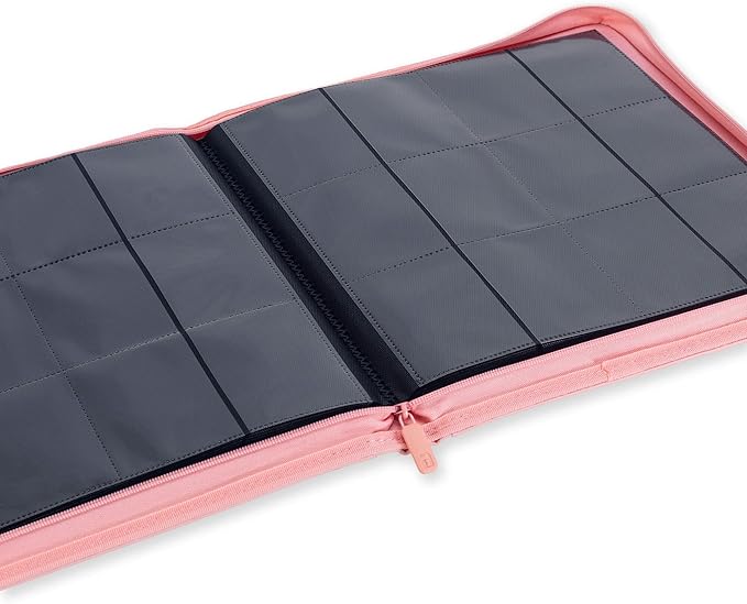 Vault X 12 Pocket Trading Card Zip Binder, 480 cards, Premium Exo-Tec Album Material, 20 Side-Loading Pages, Folder for Collectible Card Games, Sports, TCG (Pink)