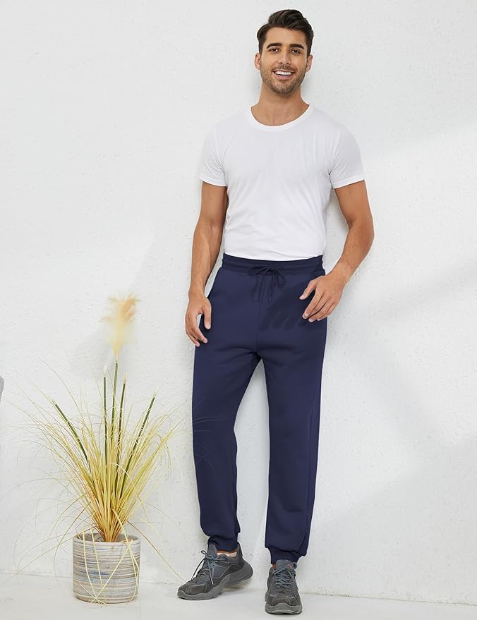 Gihuo Men's Winter Fleece Pants Sherpa Lined Sweatpants Active Running Jogger Pants