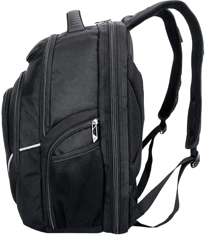 Swissdigital Design TSA-Friendly Large Backpack, Business Laptop Backpack for Men with USB Charging Port/RFID Protection Black | J16BT-1