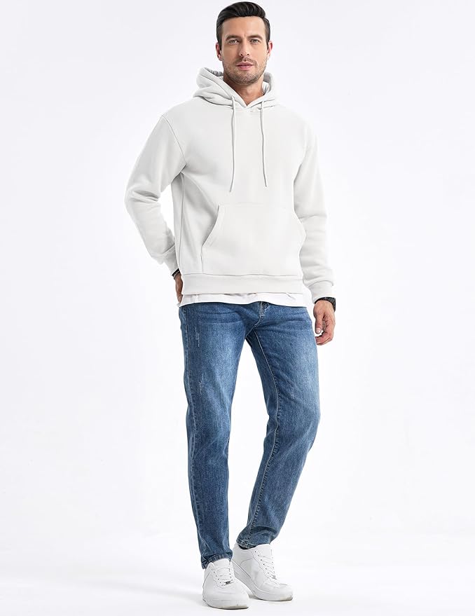 JMIERR Mens Casual Cotton Hooded Collar Drawstring Hoodies Pullover Sweatshirts Casual Long Sleeve Shirts