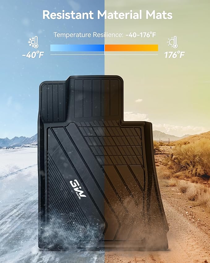 3W Floor Mats & Cargo Liner Custom Fit for 2019-2024 2025 G20 BMW 3 Series 330i Sedan, TPE All Weather Floor Liner for BMW 3 Series G20 1st and 2nd Row Full Set Car Mats (NOT for 330e/GT)