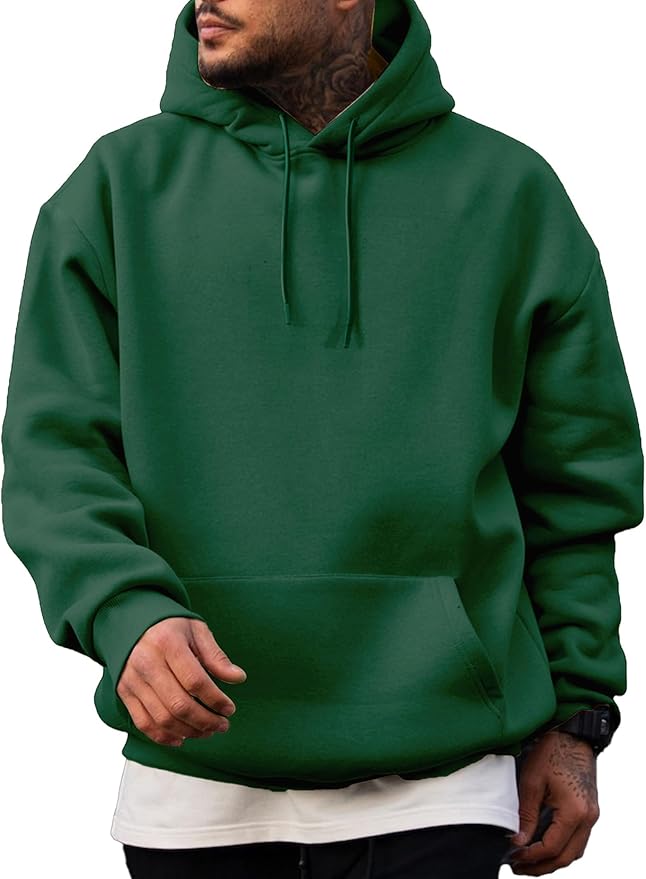 JMIERR Mens Casual Cotton Hooded Collar Drawstring Hoodies Pullover Sweatshirts Casual Long Sleeve Shirts