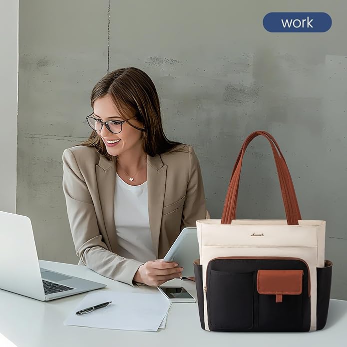 LOVEVOOK Tote Bag for Women,Light Puffer Tote Bag with Multi-pockets,Stylish Carry on Laptop Bags for Daily,Travel,Work,Gym | with Multi-pockets, Stylish, Carry on, for Daily, Travel, Work