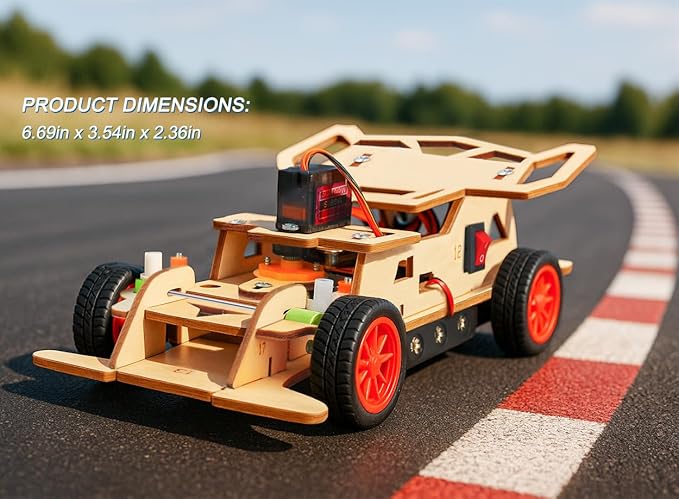 Poraxy STEM Kits for Kids 8-10, STEM Toys for Boys Ages 8-13, Remote Control Car, Wooden 3D Puzzles 8-12 Science Projects Building Model, Birthday Gifts for 8 9 10 11 12 13 14 Year Old Teen Boys Girls