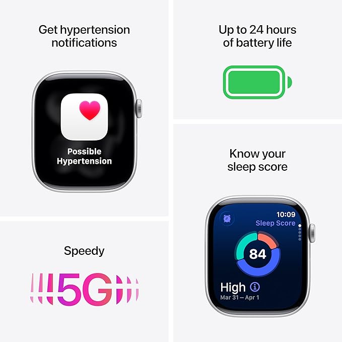 Apple Watch Series 11 [GPS + Cellular 42mm] Smartwatch with Space Grey Aluminium Case with Black Sport Band - S/M. Sleep Score, Fitness Tracker, Health Monitoring with AppleCare+ (2 Years)
