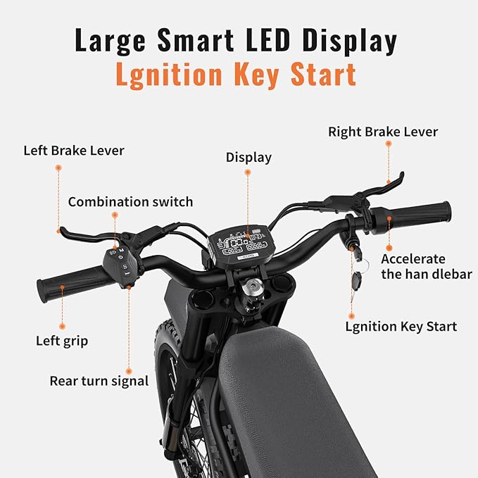 Winter Electric Dirt Bike for Adults, Upgraded 3000W 60V 50MPH //2400W 48V 37MPH Dirtbike, 36.4AH Dual Battery Ebike Up to 85 Miles, 25" Motorcycle Tire, UL2849 All Terrain for Mountains, Snow, Sand