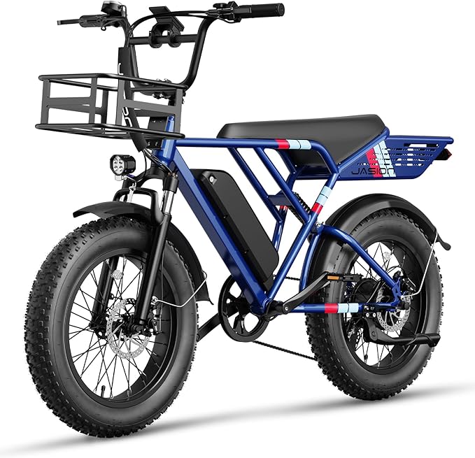 Jasion RetroVolt Electric Bike for Adults, 1500W/2000W Peak - 30/38MPH Electric Dirt Bike, 48V-52V, 13AH/20AH Battery, 65/90Miles Max Range Electric Motorcycle, 20'' X 4'' Fat Tire All-Terrain E-Bike