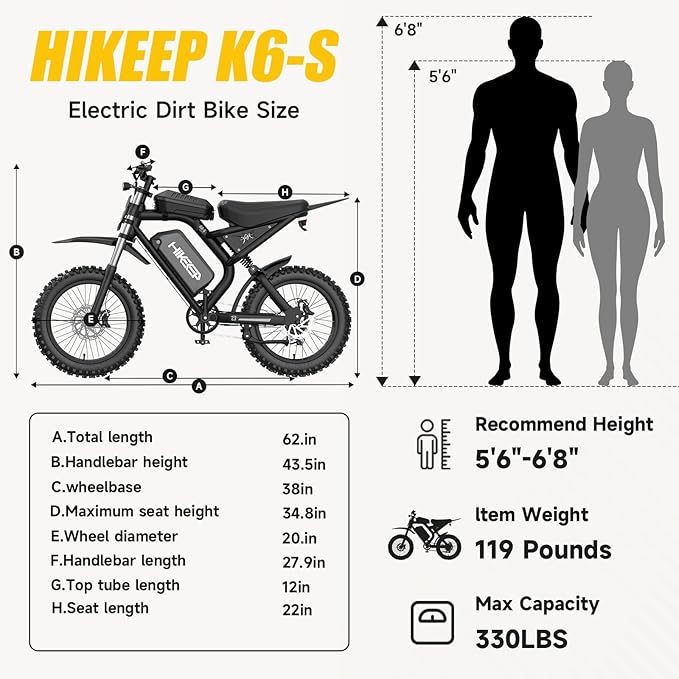 Electric Dirt Bike for Adults - Peak 1500W/3000W Electric Bikes, 28-40MPH, 48V/52V 15.6Ah/25Ah/40Ah, 70-120 Mile(PAS Mode), 16/20 Inch All-Terrain Fat Tire Electric Motorcycle