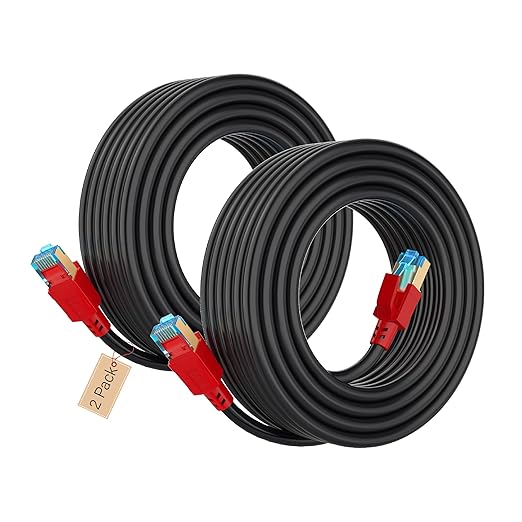 AOPOCKAN TECH Cat 8 Ethernet Cable 6 ft 2 Pack, High Speed Heavy Duty Network LAN Patch Cord, 40Gbps 2000Mhz RJ45 Cat8 Cable Shielded in Wall, Indoor&Outdoor for Modem/Router/PC/Gaming