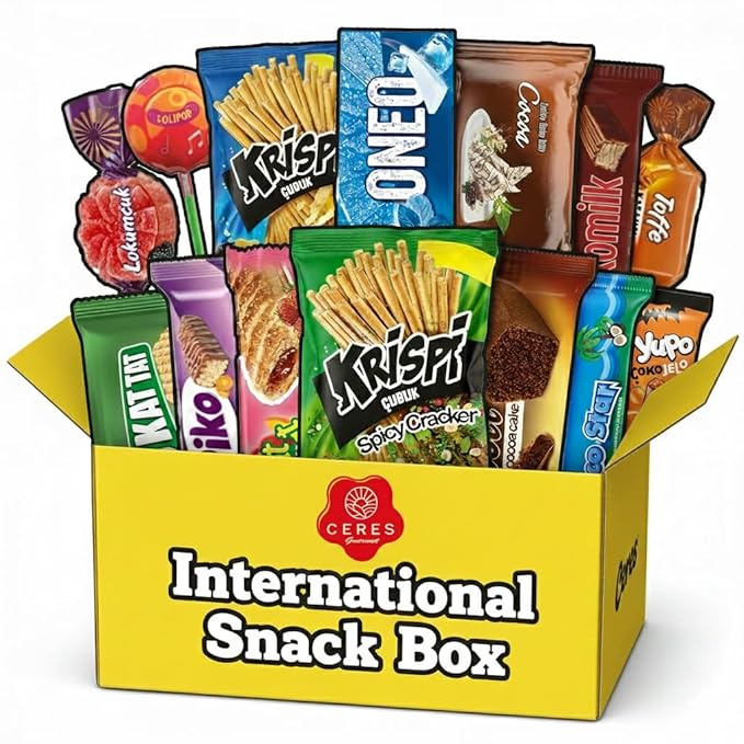 International Snack Box Variety Pack – Turkish Exotic Snacks, Premium Foreign Treats, Mystery Snack Box for Adults & Kids, Global Sweet & Salty Care Package Gift, Cool International Exotic Snacks Variety Box (Mini)