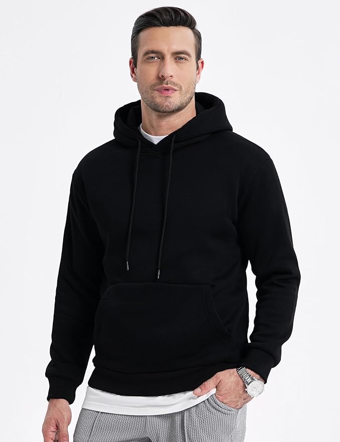 JMIERR Mens Casual Cotton Hooded Collar Drawstring Hoodies Pullover Sweatshirts Casual Long Sleeve Shirts