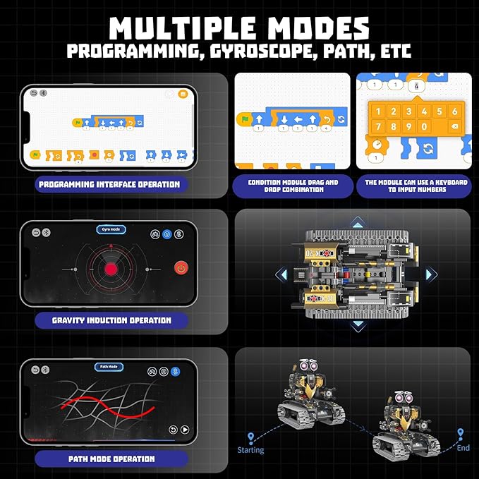 Robot Building Kit with APP/Remote Control STEM Gifts for Boys Age 6-16,Technic Coding Robotic Toys for Kids Birthday, Buildable 5in1 Models with 323+ Pieces