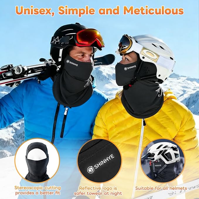 ShinHye Balaclava Ski Mask for Men & Women, Winter Face Mask Cold Weather Windproof Thermal Motorcycle Snowboard Cycling