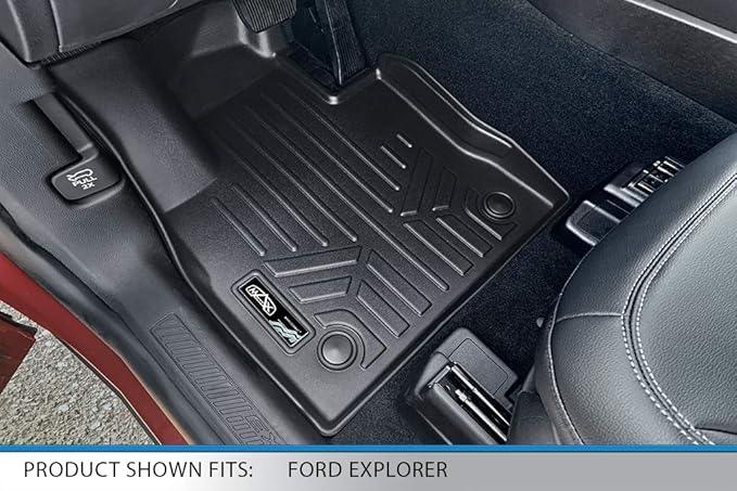 SMARTLINER Custom Fit Floor Mats 1st Row Liner Set Compatible with 2017-2019 Ford Explorer