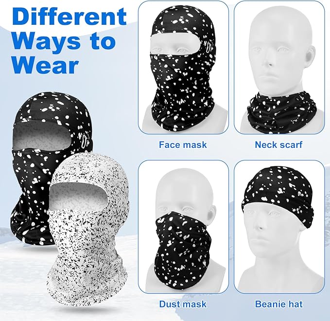 Suhine 5 Pcs Winter Balaclava Ski Mask Windproof Thermal Full Face Mask Cold Weather Balaclava with Reflective Stripe