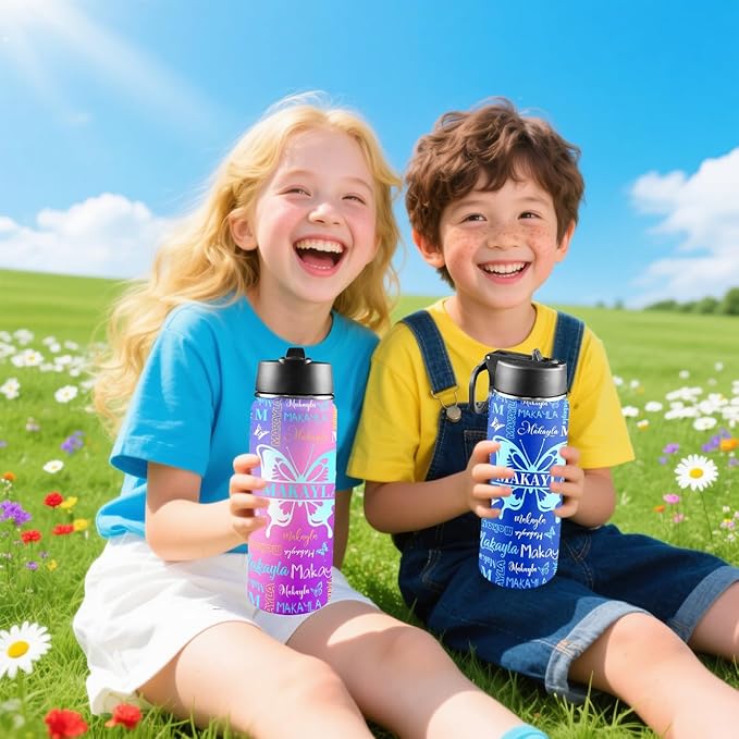 VIPOPSA Customizable Water Bottles 18oz Custom Bottle With Straw Lid Gifts For Girls Boys Cups Gifts For Girls Boys