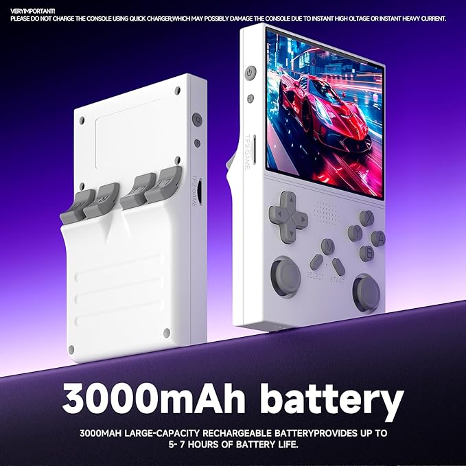 R40 Retro Handheld Game Console - 128GB with 25K+ Games, 3.5 Inch IPS Screen, 3000mAh Battery, Type-C, Reverse Charging, Portable Arcade Video Gaming Console(White)