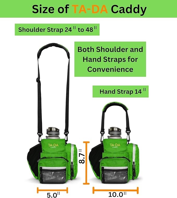 TA-DA Caddy Bag Everywhere you Go | Core Items are Bottle Phone Keys Wallets Etc., so Easy Access and more Convenient than Purse, Carrier, Crossbody, Messenger, Duffle, Fanny, Tote | W-7 H-10 L-10 |