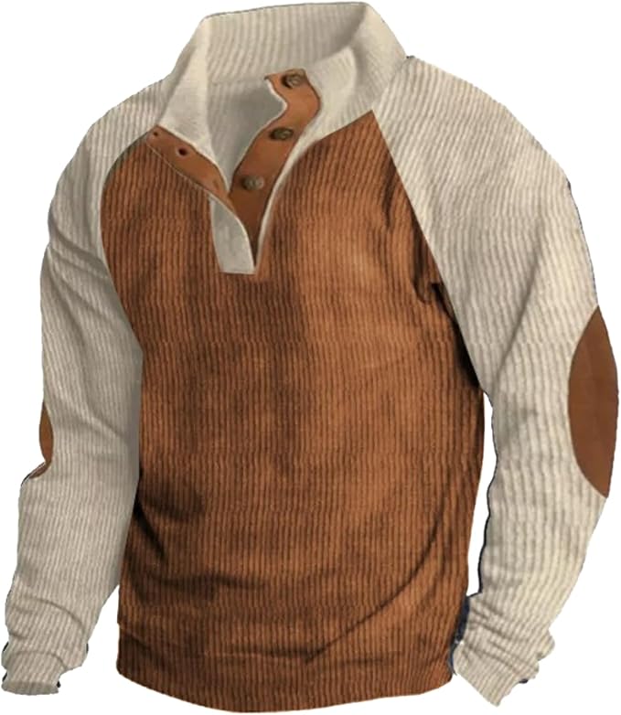 Western Sweatshirts for Men Aztec Retro Pullover Quarter Zip Sweatshirt Mens Stitching Color Fleece Sweatshirt