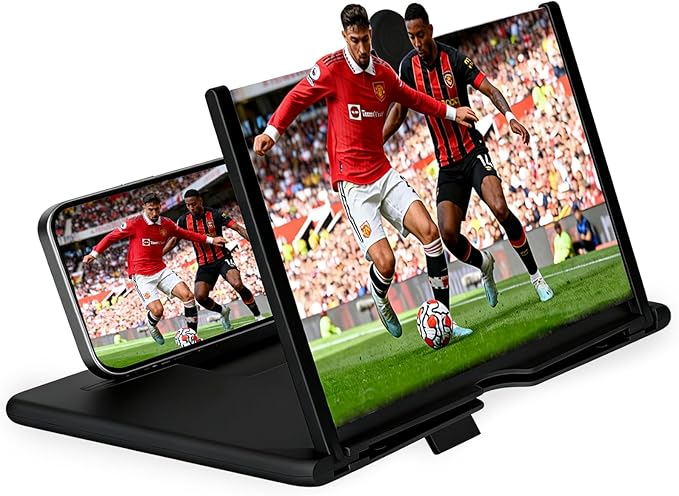 Mobile Phone Magnifier Screen,2026 New 3D HD Magnifier Projector Screen Enlarger for Movies,Videos,Gaming and Travel,Foldable Phone Stand with Screen Amplifier,Supports All Smartphones (Black, 10inch)