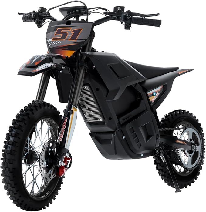 Electric Dirt Bike for Adults & Teens 13+, 2000W Off-Road Electric Motorcycle, 48V 21Ah Removable Battery, 37MPH Fat Tire E Dirt Bike with Hydraulic Brakes, Family Trail Riding Gift-Black