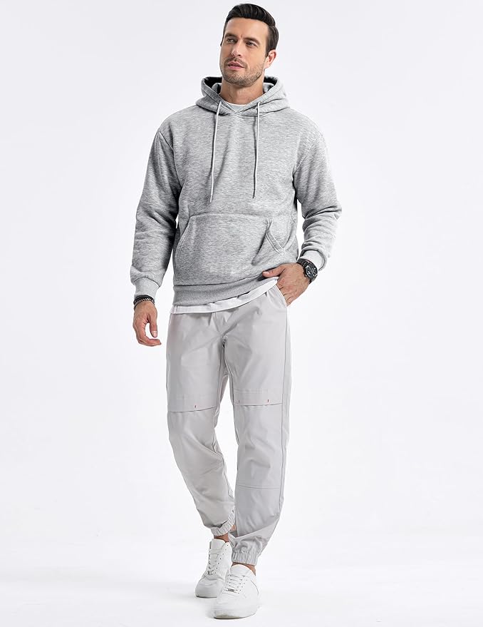JMIERR Mens Casual Cotton Hooded Collar Drawstring Hoodies Pullover Sweatshirts Casual Long Sleeve Shirts