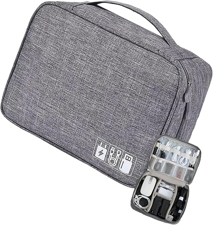 Multi Purpose Oxfords Fabric Storage Organiser Pouches for Technology Accessories Cosmetics Travel Essential Charger Cable or
