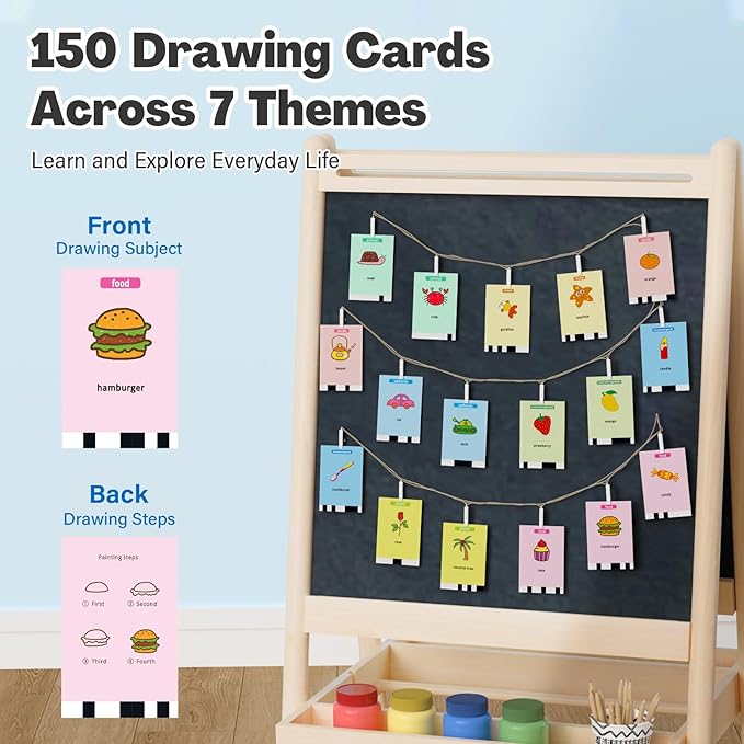 Drawing Robot for Kids with 150 Cards, Voice Interactive Educational Drawing Machine, Montessori Painting Learning Toys for 3 4 5 6 7 8 Year Old Boys Girls Birthday Party