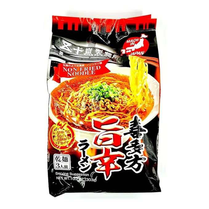 IGARASHI VEGAN RAMEN Kitakata Spicy Umakara Flavor Pack of 3
