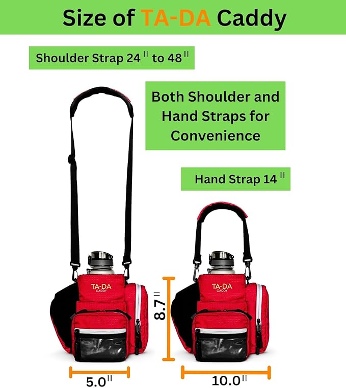 TA-DA Caddy Bag Everywhere you Go | Core Items are Bottle Phone Keys Wallets Etc., so Easy Access and more Convenient than Purse, Carrier, Crossbody, Messenger, Duffle, Fanny, Tote | W-7 H-10 L-10 |