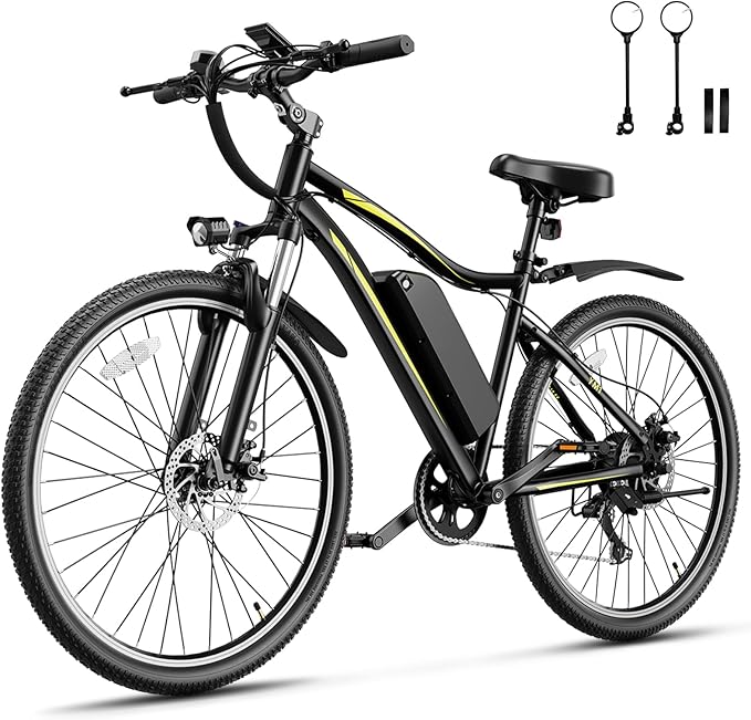 Heybike Electric Bike for Adults, 1200W Peak Brushless Motor, up to 50Miles, 28mph Max Speed Electric Mountain Bike, 480WH Removable Battery Ebike, 27.5'' Tires, 7-Speed and Front Suspension