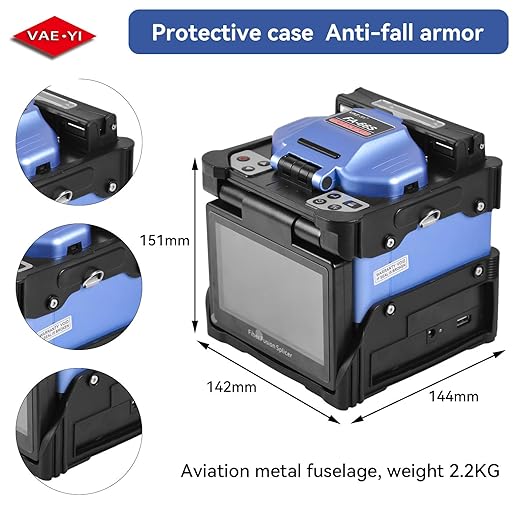 FA-66S Fiber Optic Fusion Splicer, 6 Motors Core Aligment Recognize The Fiber Type,Suitable for FTTH/FTTX/Metropolitan Area Network, 7800mAh Li-Battery, Touch Screen, Fast Splicing