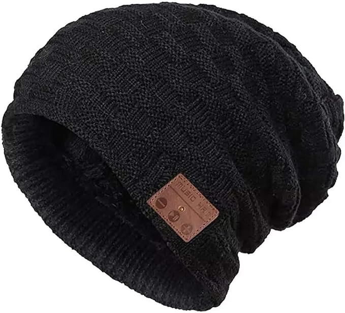 Bluetooth Beanie For Women Men Wireless Hat with Headphones Music Winter Hats Smart Beanies Headset Warm Musical Headphone with Built-in Mic Handsfree for Skiing Skateboarding Jogging Boys Girls